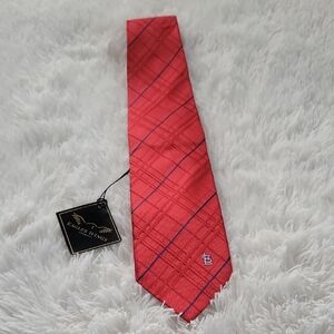 League Red and Blue Plaid Men's Tie